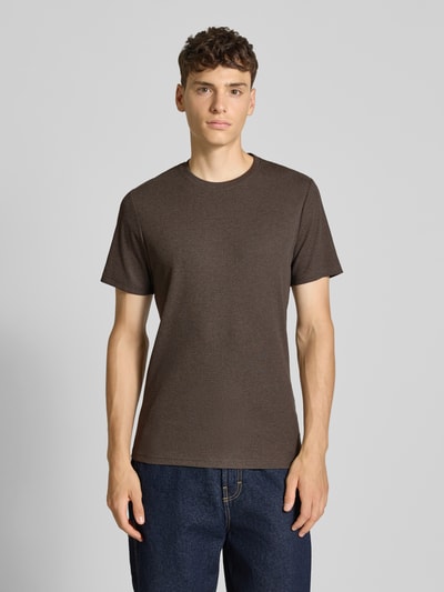 Only & Sons Regular Fit T-Shirt mit Rippstruktur Modell 'TANNER' Mittelgrau Melange 4