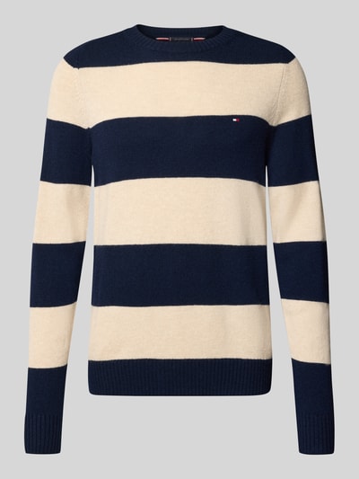 Tommy Hilfiger Regular Fit Strickpullover aus feinster Wolle  Marine Melange 2
