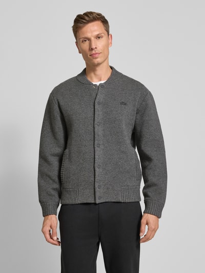 Lacoste Kurtka z dzianiny o kroju regular fit z mieszanki wełny Średnioszary 4