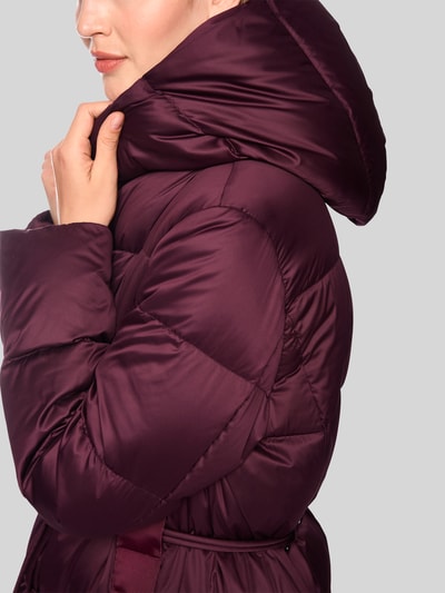 Marc Cain Gewatteerde mantel met capuchon Bordeaux - 3