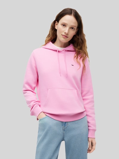 Tommy Jeans regular fit hoodie van katoenmix Felroze - 4
