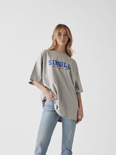 VETEMENTS T-Shirt mit Statement-Print Mittelgrau meliert 7