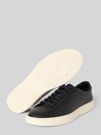 BOSS Low Top Sneaker aus genarbtem Rindsleder Black 4