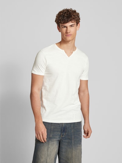 Blend T-shirt z dekoltem serafino Biały 4