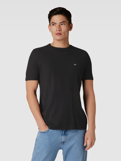 Fynch-Hatton T-Shirt mit Logo-Stitching Black 4