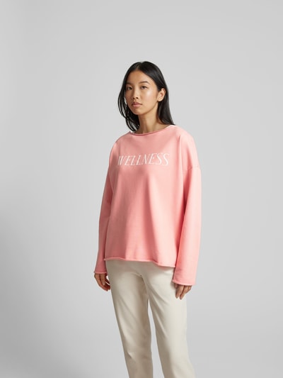 Juvia Oversized Sweatshirt mit Label-Print Rosa 4