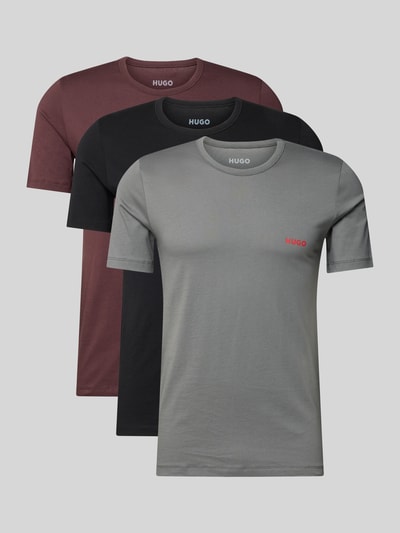 HUGO Regular Fit T-Shirt Set aus reiner Baumwolle im 3er-Pack Aubergine 1