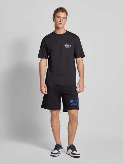 Hugo Blue Regular Fit Sweatshorts mit Label-Print Modell 'Nomario' Black 1