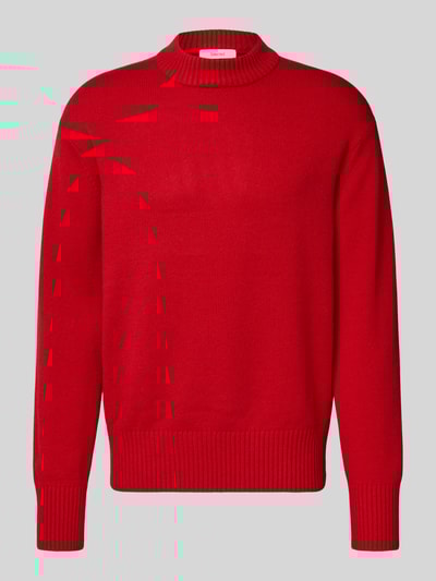 SELECTED HOMME Relaxed fit gebreide pullover van een mix van wol en kasjmier, model 'Calle' Rood - 2