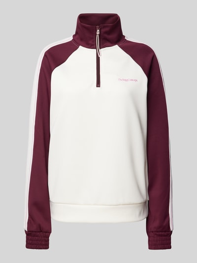 TheJoggConcept Sweatshirt mit Troyer-Kragen Modell 'SIMA' Bordeaux 2