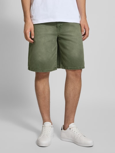 WOODBIRD Straight leg korte jeans in 5-pocketmodel, model 'Rami' Kaki - 4