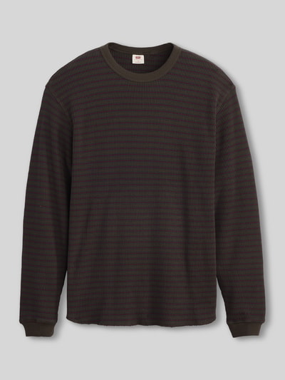 Levi's® Relaxed Fit Langarmshirt aus reiner Baumwolle Modell 'THERMAL TEE YANNIC' Dunkelbraun 2