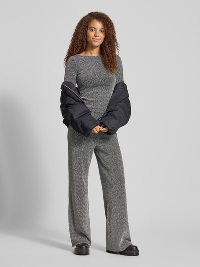 Pieces Wijde broek met elastische band, model 'JINA' Zilver gemêleerd - 1