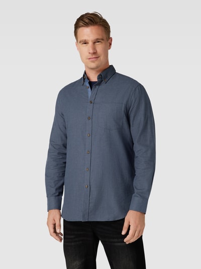 Christian Berg Men Flanellhemd mit Button-Down-Kragen Graphit 4