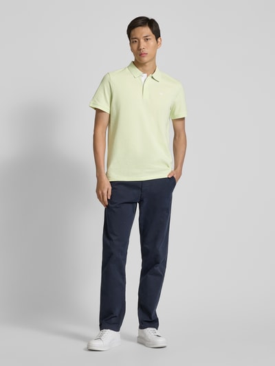 Tom Tailor Regular Fit Poloshirt aus Baumwoll-Piqué mit Logo-Stitching Neon Gelb 1