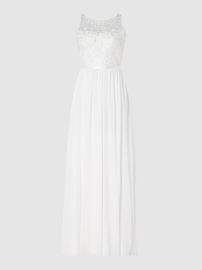 Luxuar Bruidsjurk van kant en chiffon  Offwhite - 2