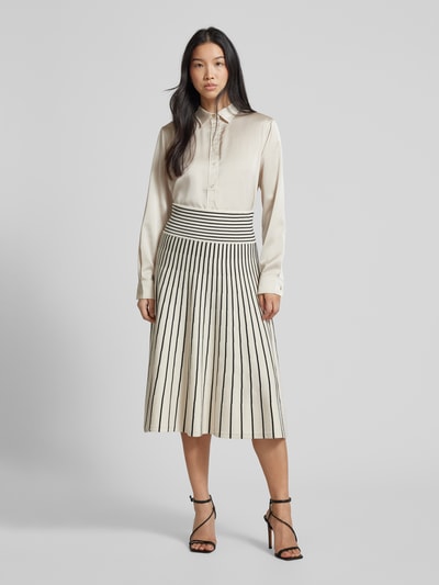 Lauren Ralph Lauren Midirok met streepmotief Offwhite - 1