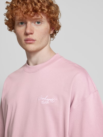 Carhartt Work In Progress T-shirt met geribde ronde hals Roze - 3