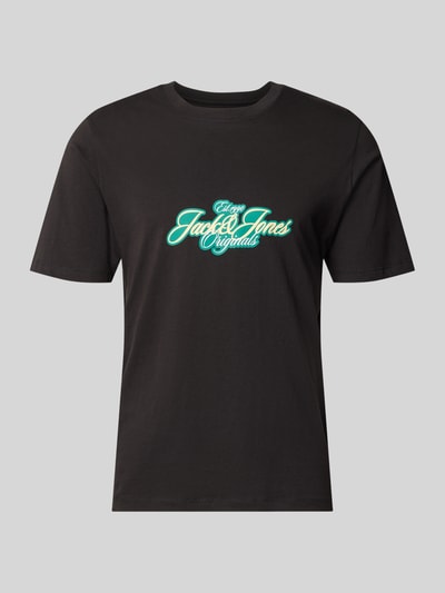 JACK & JONES T-Shirt mit Label-Print Modell 'CASSIS' Black 2