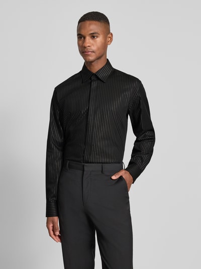 ETERNA Modern fit zakelijk overhemd met knoopsluiting Zwart - 4