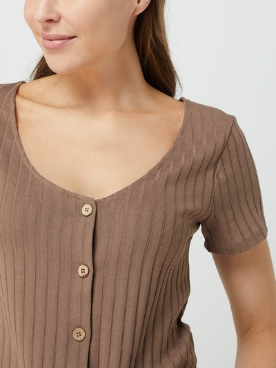 Only Shirt mit Knotendetail Modell 'Bella' Hellbraun Melange 3