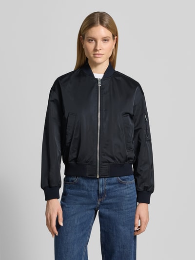 Marc O'Polo regular fit blouson met college-look polokraag Marineblauw - 4