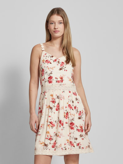 Only Sukienka mini z kwiatowym wzorem model ‘KARMEN ANNE’ Écru 4