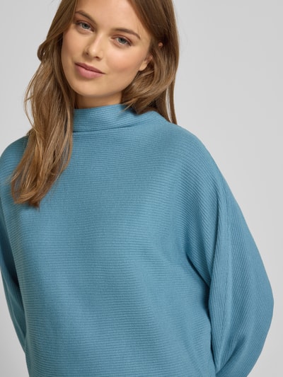 Zero Strickpullover aus Viskose-Mix mit Stehkragen Hellblau 3