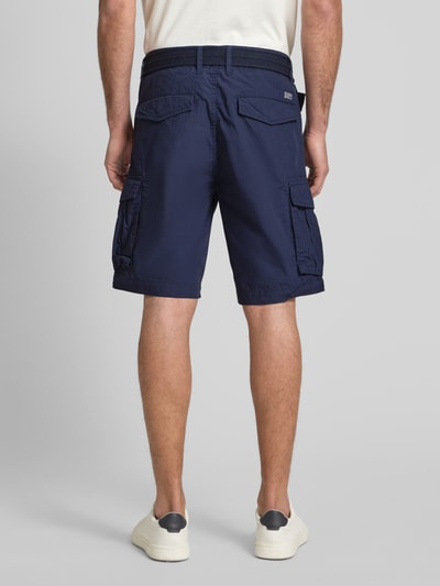 Petrol Bermuda met cargozakken en riem Marineblauw - 5