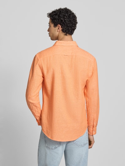 Tommy Jeans regular fit vrijetijdsoverhemd van mix van katoen en linnen Oranje - 5