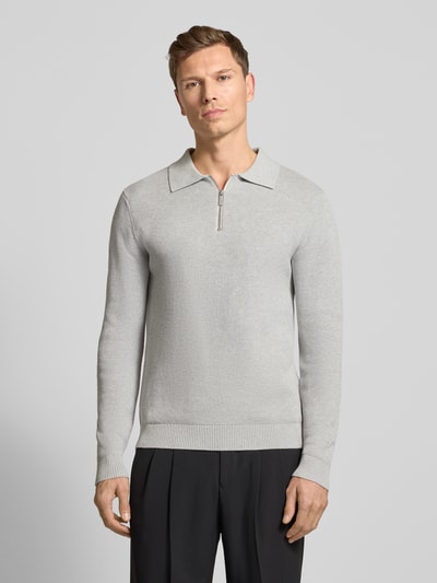 SELECTED HOMME Regular fit gebreide pullover van biologisch katoen, model 'DANE' Lichtgrijs - 4