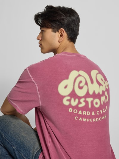 DEUS EX MACHINA T-shirt met labelprint en ronde hals Bordeaux - 3