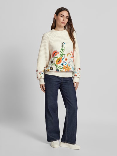 Essentiel Wollen pullover met stitchingdetails Ecru - 1