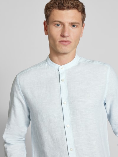 Only & Sons Slim fit vrijetijdsoverhemd met opstaande kraag, model 'CAIDEN' Lichtblauw - 3