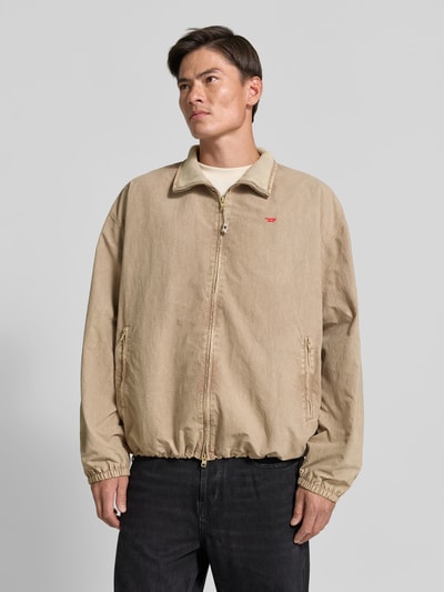 Diesel Bomberjack met gestikt logo Beige - 4