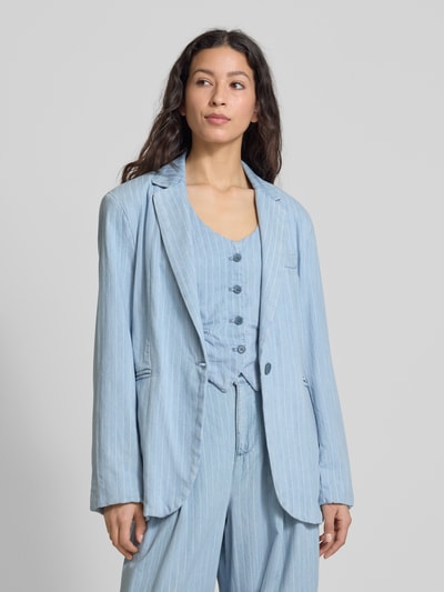 Liu Jo White Żakiet o kroju relaxed fit z kołnierzem z połami model ‘GIACCA’ Jasnoniebieski 4