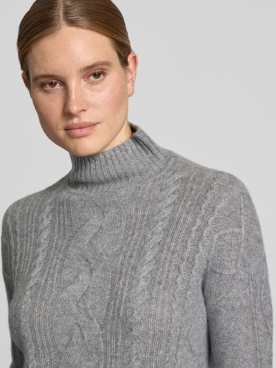 Christian Berg Woman Kaschmirpullover mit Zopfmuster Graphit Melange 3