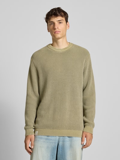 Pepe Jeans Regular fit pullover van puur katoen, model 'PARKER CREW' Olijfgroen - 4