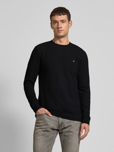 Christian Berg Men Longsleeve mit Label-Stitching Black 4