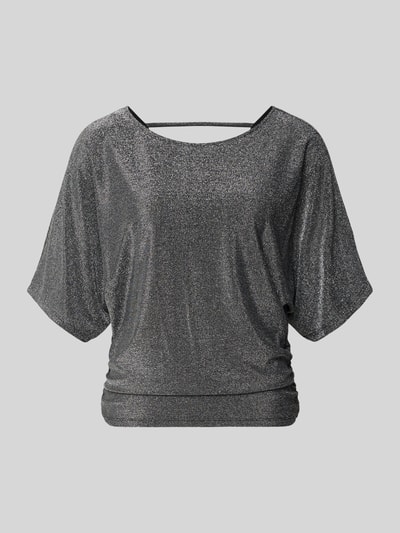 Produktfoto, Schimmerndes T-Shirt mit Rundhalsausschnitt von Apricot, silbergrauer Material-Mix mit Stretch-Anteil, Regular Fit, schimmernde Textur