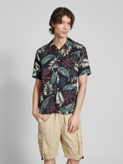 Only & Sons Regular fit vrijetijdsoverhemd met all-over print, model 'WAYNE LIFE' Zwart - 4