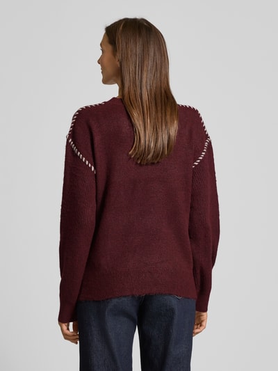 FREE/QUENT Strickpullover mit Rundhalsausschnitt Modell 'Kinlock' Bordeaux 5