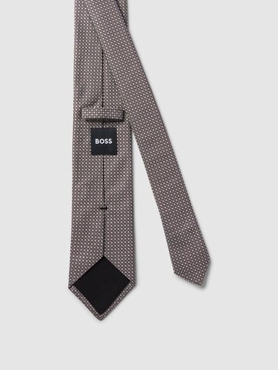 BOSS Slim Fit Krawatte mit Allover-Muster (7,5 cm) Mittelgrau 2