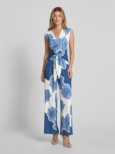 Oui Jumpsuit met knoopdetail Lichtblauw - 4