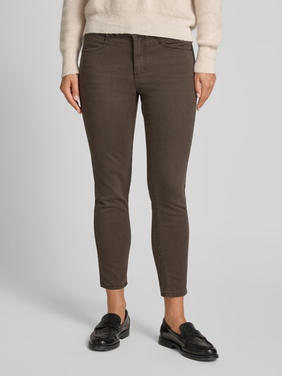 Angels Slim fit jeans met logostitching, model 'Ornella' Donkerbruin - 4