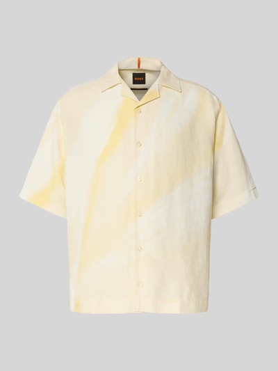 BOSS Orange Relaxed Fit Hemd aus Lyocell-Leinen-Mix Modell 'LAPISY' Gelb 2