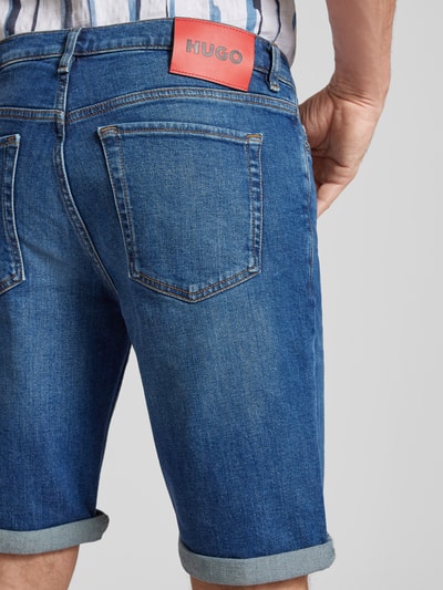 HUGO Korte tapered fit jeans in 5-pocketmodel, model '634' Jeansblauw - 3