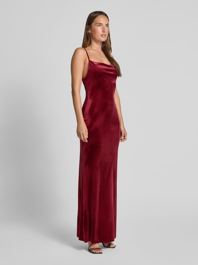 Lipsy Slim fit avondjurk met spaghettibandjes Donkerrood - 1