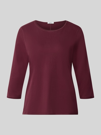 Productfoto, Regular Fit 3/4-shirt uit pure katoen van s.Oliver RED LABEL in effen bordeauxrood met gladde structuur