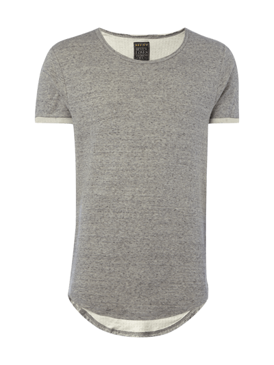 REVIEW Longshirt mit Reißverschlüssen am Saum Hellgrau meliert 1